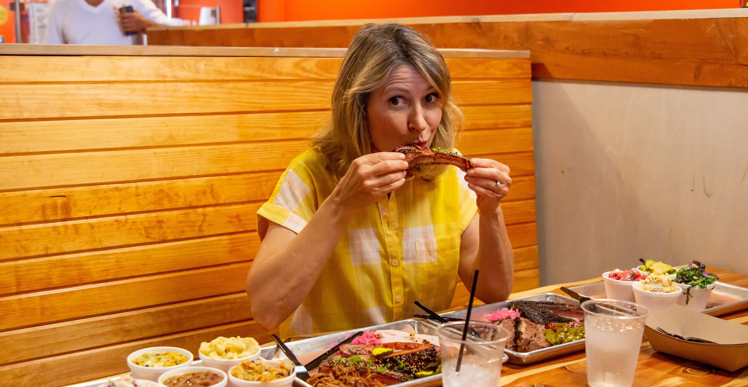 Samantha chows down in Houston at Blood Bros. BBQ